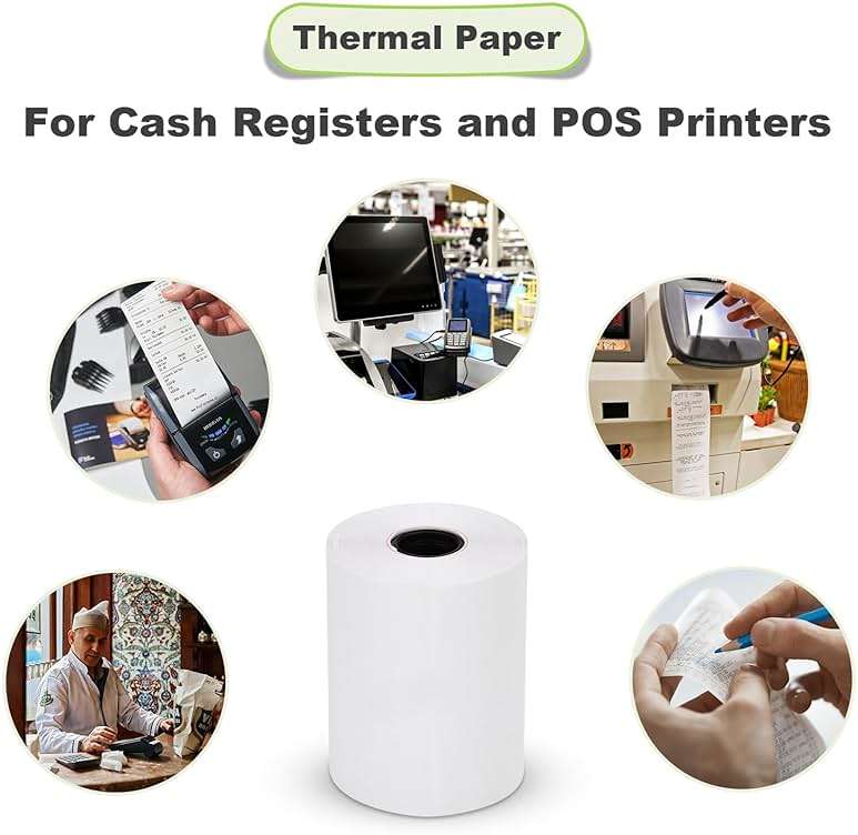 MFLABEL 2 1/4" Thermal Paper Rolls - 50 Rolls of 2.25 x 50' Credit Card Receipt Paper, Compatible with Clover POS, Visa/MasterCard Terminals, & Standard Credit Card Machines - Image 3