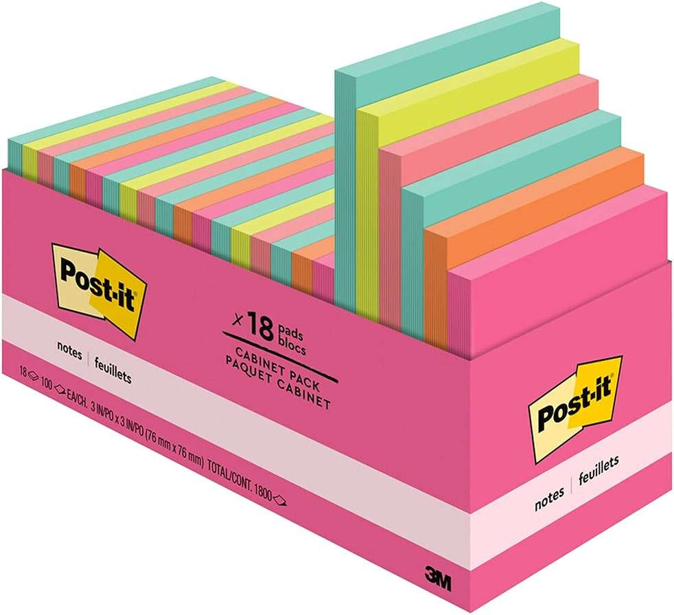 Post-it Notes, 3 in x 3 in., 18 Sticky Notes Pads, 100 Sheets per Pad, Poptimistic Collection, School Supplies and Oﬃce Products, The Original Post-it Note - Image 12