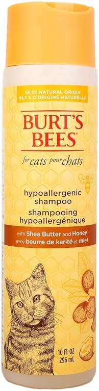 Burt’s Bees for Pets Hypoallergenic Cat Shampoo with Shea Butter and Honey, Gentle Kitten Shampoo for Indoor Cats with Dry or Sensitive Skin, Cat Bathing Supplies, 10 Fl Oz - Image 1