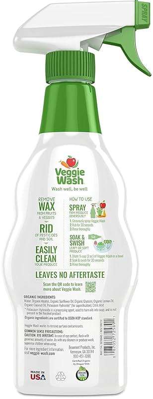 2 Pack Veggie Wash Organic Fruit and Vegetable Wash, 16 Fluid Ounce - Image 2