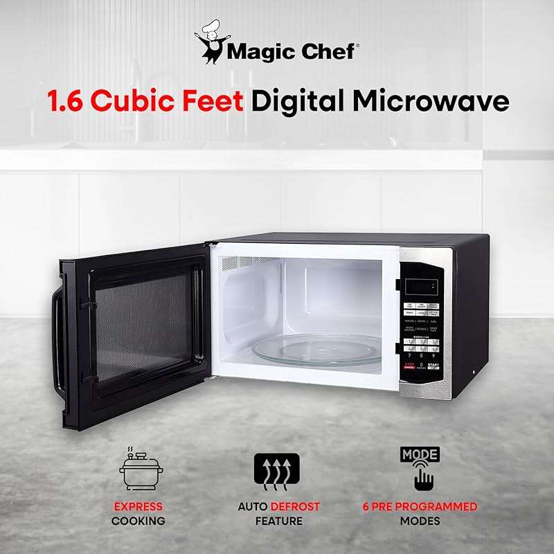 1.6 cu. ft. Countertop Microwave with Stainless Door - Image 4