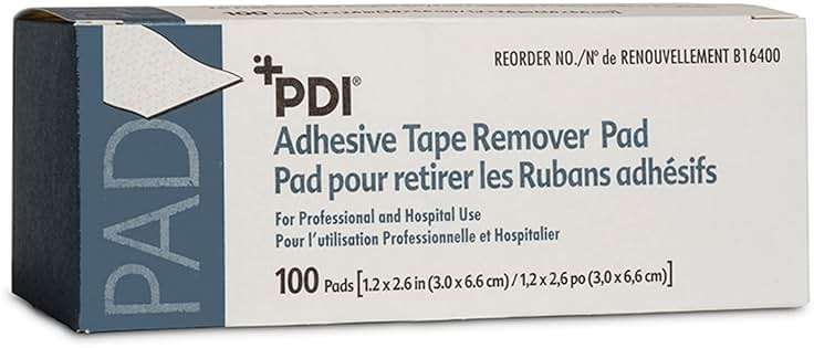PDI Healthcare B16400 Adhesive Tape Remover Pad, 1.25" x 2.625" Size (Pack of 100) - Image 2