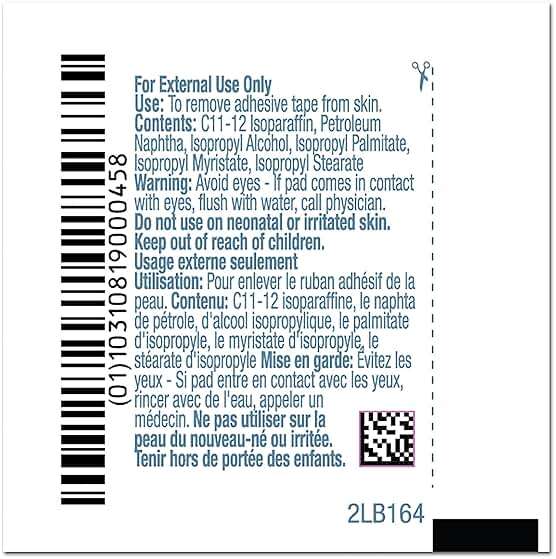 PDI Healthcare B16400 Adhesive Tape Remover Pad, 1.25" x 2.625" Size (Pack of 100) - Image 4