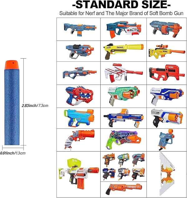 Nerf N Strike Blaster Compatible Dart Bullets, Compatible with All Elite 2.0 Series Blasters Blue - Image 3