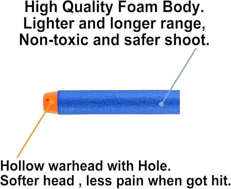 Nerf N Strike Blaster Compatible Dart Bullets, Compatible with All Elite 2.0 Series Blasters Blue - Image 4