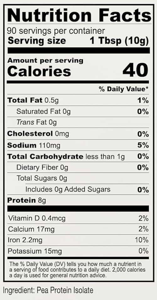 Anthony's Premium Pea Protein, 2 lb, Plant Based, Gluten Free, Unflavored, Vegan, Keto Friendly, Made from Peas - Image 3