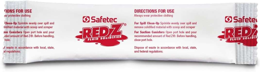 Safetec Red Z 10g Single Use Pouch Spill Control Solidifier (200 Pouches/case) - Image 2
