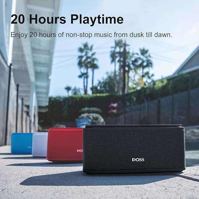 DOSS SoundBox Touch Wireless Bluetooth Speaker-12W HD Sound with Rich Bass, IPX5 Waterproof, 20H Playtime, Handsfree, for Gatherings, Home, Office, Outdoor, Travel-Black - Image 7