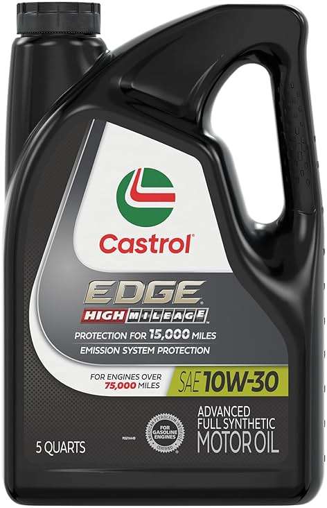 Castrol EDGE High Mileage 10W-30 Advanced Full Synthetic Motor Oil, 5 Quarts - Image 1