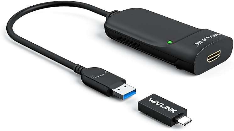 WAVLINK USB 3.0/USB C to HDMI Universal Video Adapter, Displaylink HDMI Adapter Supports up to 6 Monitor, Compatible with Windows 11/10, MacOS (M1-M5 Mac,New Mabook Neo), ChromeOS - Image 1