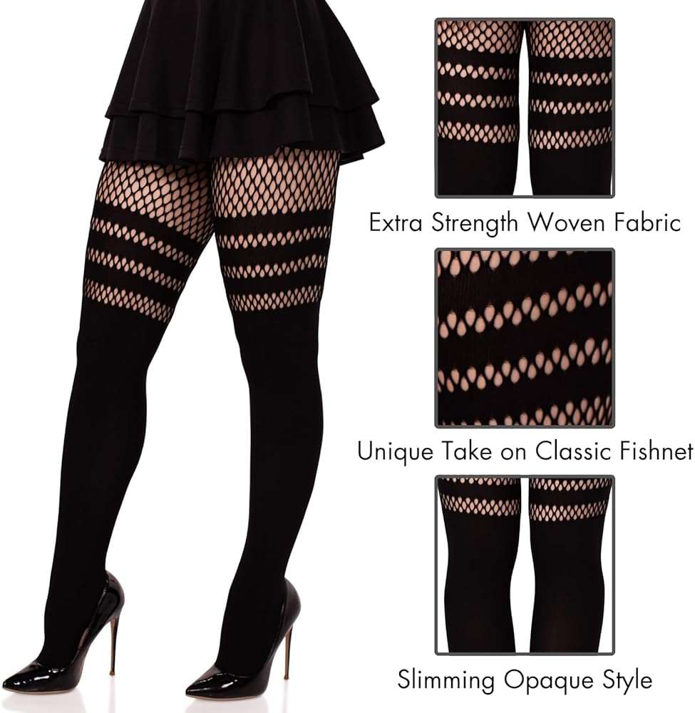 Leg Avenue Women's Dark Alternative Fishnet Tights - Image 5