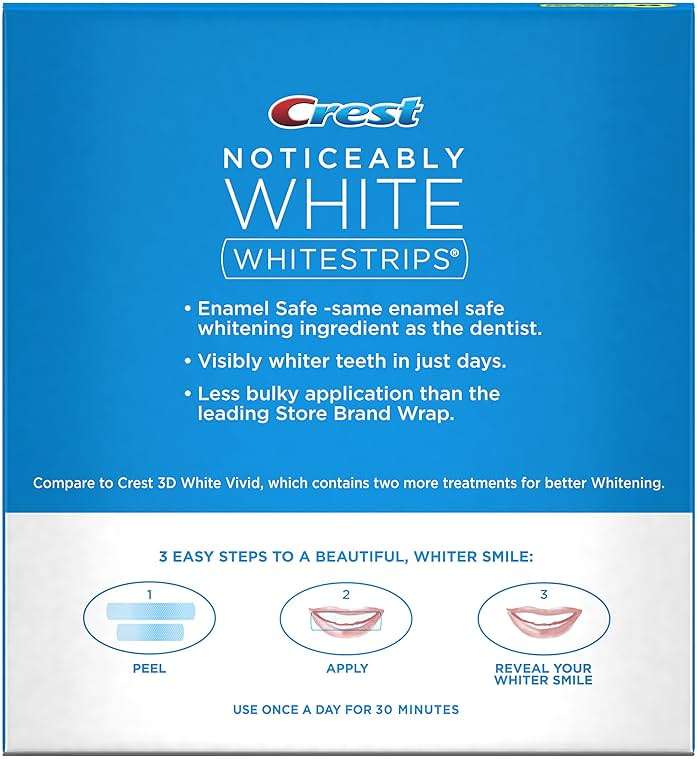 Crest 3D Whitestrips, Noticeably White, Teeth Whitening Strip Kit, 20 Strips (10 Count Pack) - Image 2