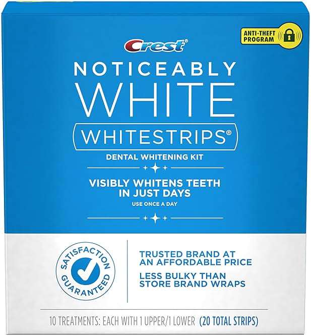 Crest 3D Whitestrips, Noticeably White, Teeth Whitening Strip Kit, 20 Strips (10 Count Pack) - Image 3