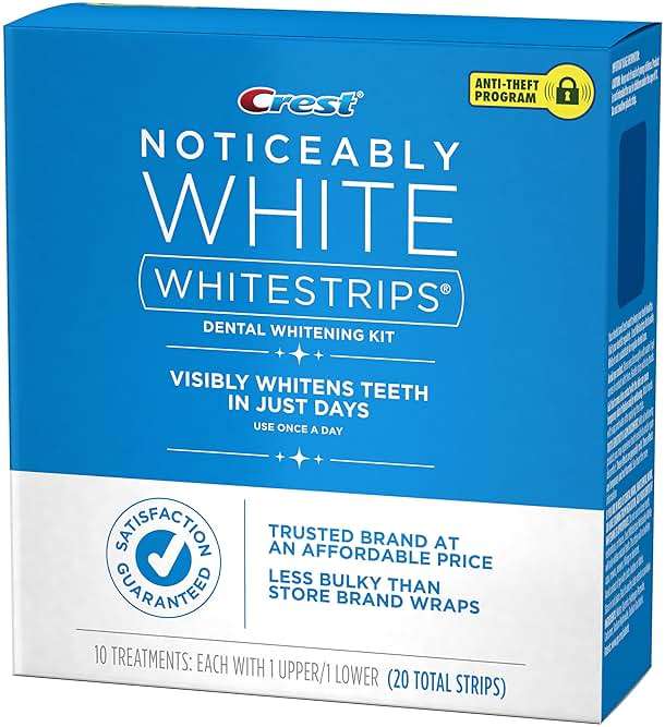 Crest 3D Whitestrips, Noticeably White, Teeth Whitening Strip Kit, 20 Strips (10 Count Pack) - Image 4