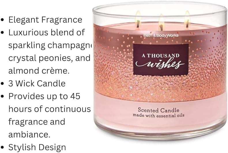 Bath and Body Works A THOUSAND WISHES 3-Wick Candle 14.5 Ounce - Image 3