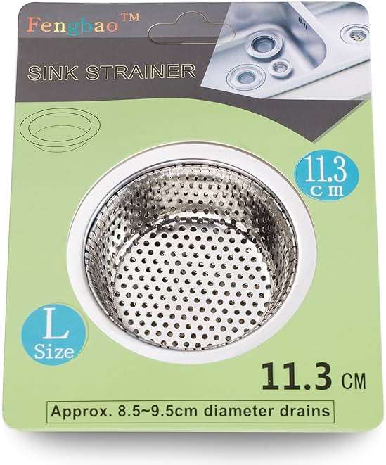 Fengbao 2PCS Kitchen Sink Strainer - Stainless Steel, Large Wide Rim 4.5" Diameter - Image 4