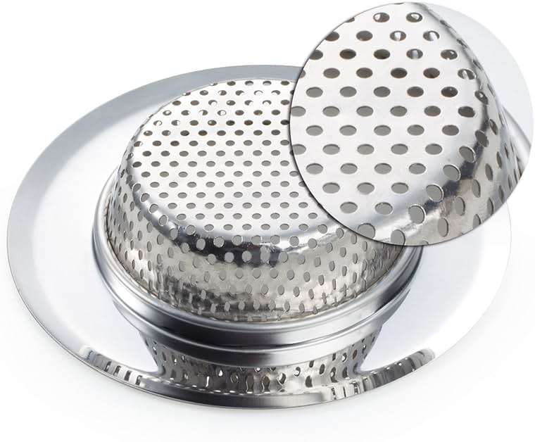 Fengbao 2PCS Kitchen Sink Strainer - Stainless Steel, Large Wide Rim 4.5" Diameter - Image 7