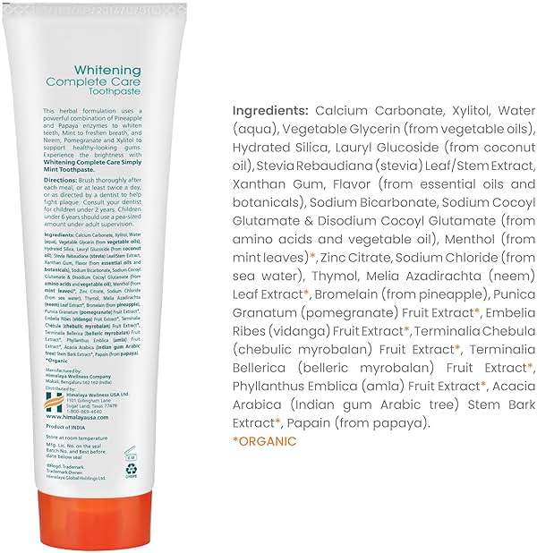 Himalaya Botanique Complete Care Whitening Toothpaste, Simply Mint, for a Clean Mouth, Whiter Teeth and Fresh Breath, 5.29 oz - Image 2