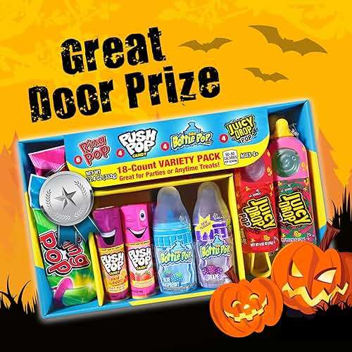 Halloween Candy Variety Pack, 18Ct Assorted Lollipops, Bulk Individually Wrapped Ring Pop, Push Pop, Baby Bottle Pop & Juicy Drop, Birthday Party Favors, Trick or Treat, Halloween Bowls, Kids Gifts - Image 5