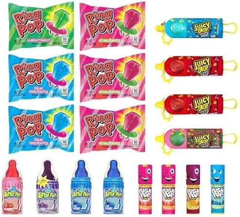 Halloween Candy Variety Pack, 18Ct Assorted Lollipops, Bulk Individually Wrapped Ring Pop, Push Pop, Baby Bottle Pop & Juicy Drop, Birthday Party Favors, Trick or Treat, Halloween Bowls, Kids Gifts - Image 8
