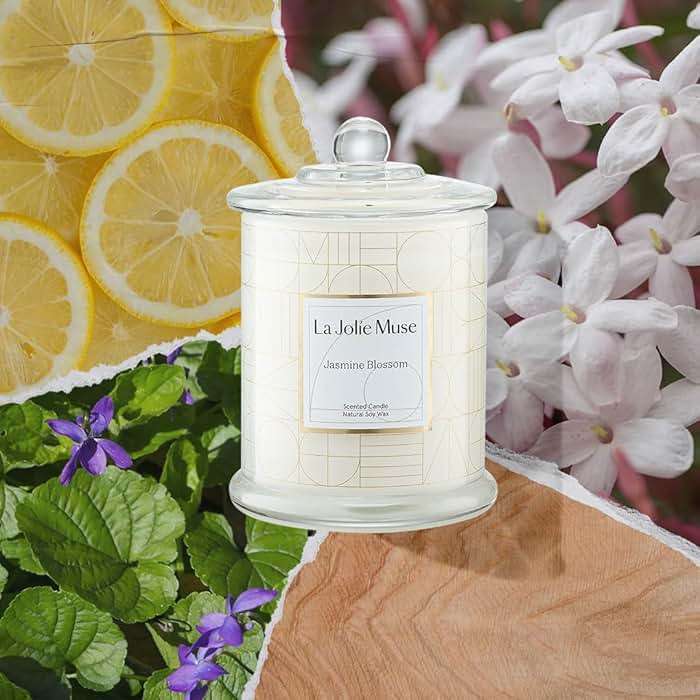 LA JOLIE MUSE Jasmine Scented Candles for Home | Natural Soy Floral Candle | White Jar Candle for Women | Luxury Gifts for Mom | 70 Hrs | Luxury White Jar Candle, Clean Non Toxic, Decorative Candle for Candle Warmer, Gifts for Women & Mom, Floral Engaged Candles - Image 2