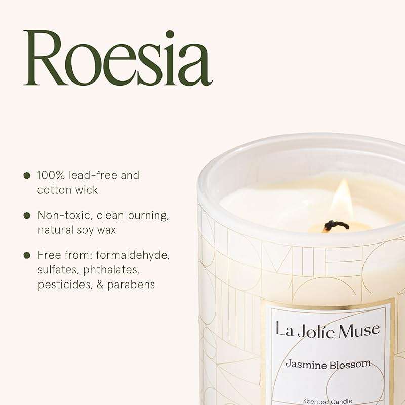 LA JOLIE MUSE Jasmine Scented Candles for Home | Natural Soy Floral Candle | White Jar Candle for Women | Luxury Gifts for Mom | 70 Hrs | Luxury White Jar Candle, Clean Non Toxic, Decorative Candle for Candle Warmer, Gifts for Women & Mom, Floral Engaged Candles - Image 6