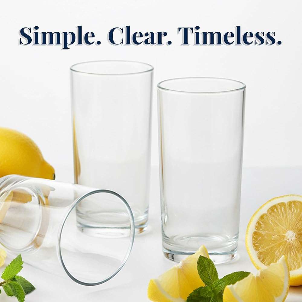 US Acrylic Classic Clear Plastic Reusable Drinking Glasses (Set of 6) 16oz Water Cups | BPA-Free Tumblers, Made in USA | Top-Rack Dishwasher Safe - Image 6