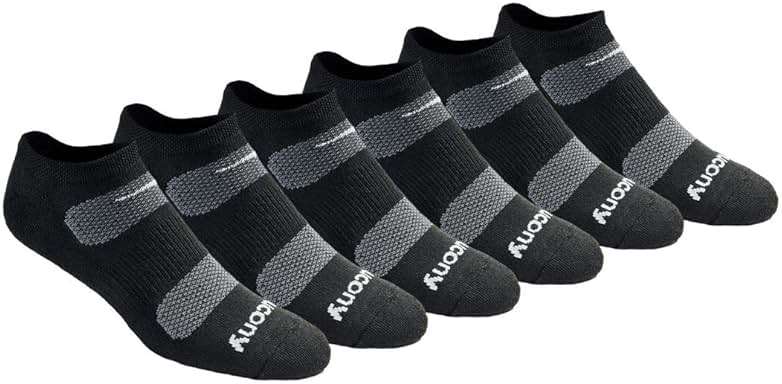 Saucony Men's RunDry Mesh Ventilating Comfort Fit Performance No-Show Socks, Available in M-XXL (6, 12, 18 Pairs) - Image 1