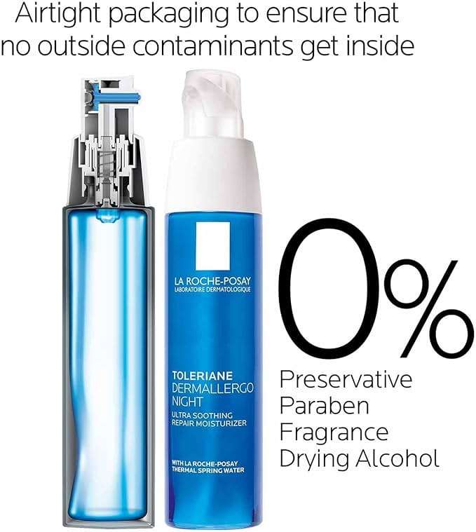 La Roche-Posay Toleriane Dermallergo Night Cream for Face, Intense Soothing Moisturizer with Vitamin E, Allergy Tested, for Sensitive Skin, Formerly Toleriane Ultra Night - Image 6