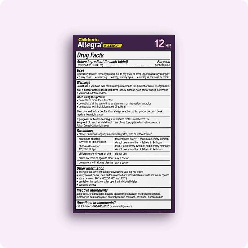 Allegra Children's 12-Hour Allergy Relief Orally Dissolving Tablets, Non-Drowsy Indoor and Outdoor Allergy Medicine, 30 mg Fexofenadine HCI Antihistamine for Kids, Orange Cream Flavor, 24-Count - Image 2