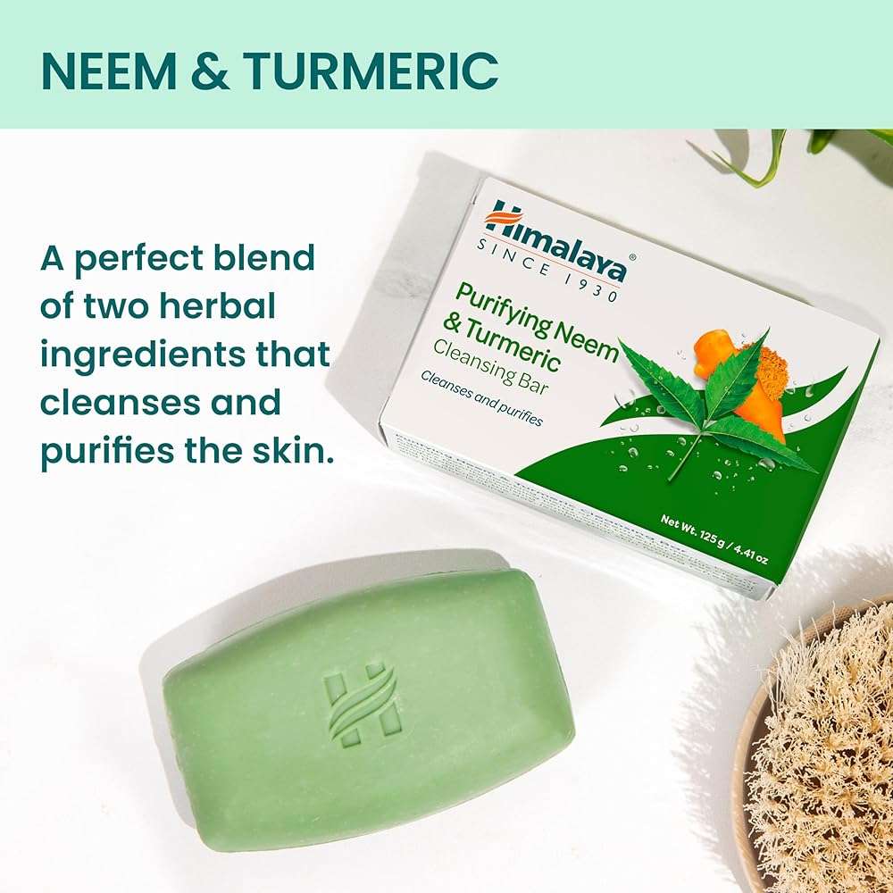 Himalaya Purifying Neem & Turmeric Cleansing Bar Soap, Neem Soap Bars for Face and Body, Turmeric Soap Bar,Face Soap Bar,Face Wash Bar,Bath Soaps,Body Soap Bars,Natural Soap,Soft and Clean Skin,6 Pack - Image 3