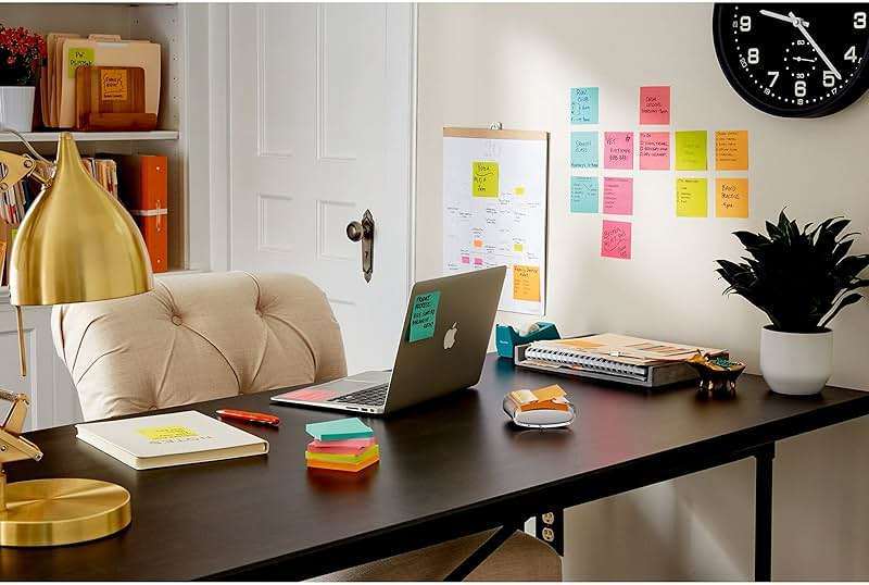 Post-it Super Sticky Notes, 3 Sticky Note Pads, 3 x 3 in., School Supplies, Office Products, Sticky Notes for Vertical Surfaces, Monitors, Walls and Windows, Supernova Neons Collection - Image 12