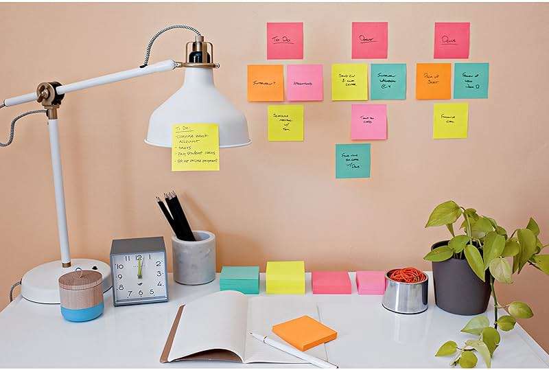 Post-it Super Sticky Notes, 3 Sticky Note Pads, 3 x 3 in., School Supplies, Office Products, Sticky Notes for Vertical Surfaces, Monitors, Walls and Windows, Supernova Neons Collection - Image 15