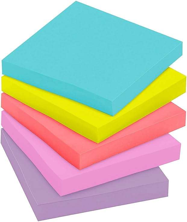 Post-it Super Sticky Notes, 12 Sticky Note Pads, 3 x 3 in., School Supplies, Office Products, 2X the Sticking Power, Supernova Neons Collection - Image 13