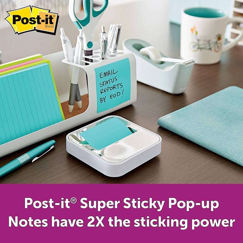 Post-it Super Sticky Pop-up Notes, 3x3 in, 6 Pads, 2X The Sticking Power, Supernova Neons, Bright Colors, Recyclable (R330-6SSMIA) - Image 4