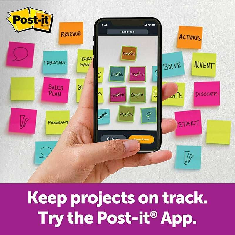 Post-it Super Sticky Pop-up Notes, 3x3 in, 6 Pads, 2X The Sticking Power, Supernova Neons, Bright Colors, Recyclable (R330-6SSMIA) - Image 5