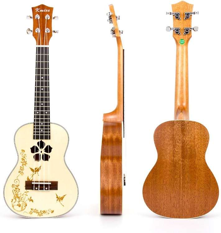 Concert Ukulele,Kmise Ukelele 23 Inch Solid Spruce Ukalalee with Bag and Digital Tuner for Beginners Adults - Image 3