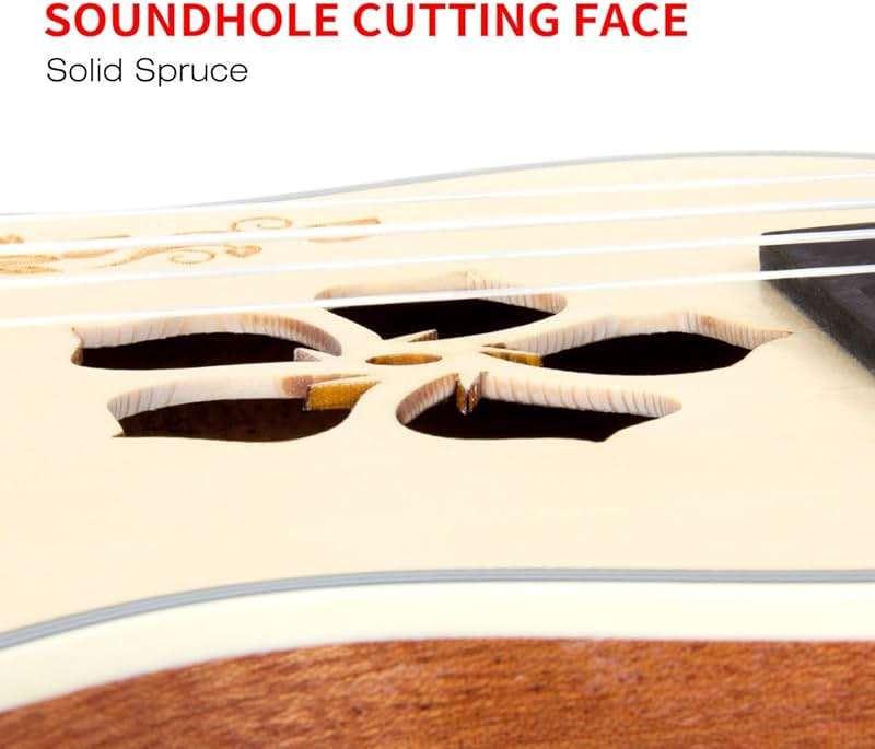 Concert Ukulele,Kmise Ukelele 23 Inch Solid Spruce Ukalalee with Bag and Digital Tuner for Beginners Adults - Image 5