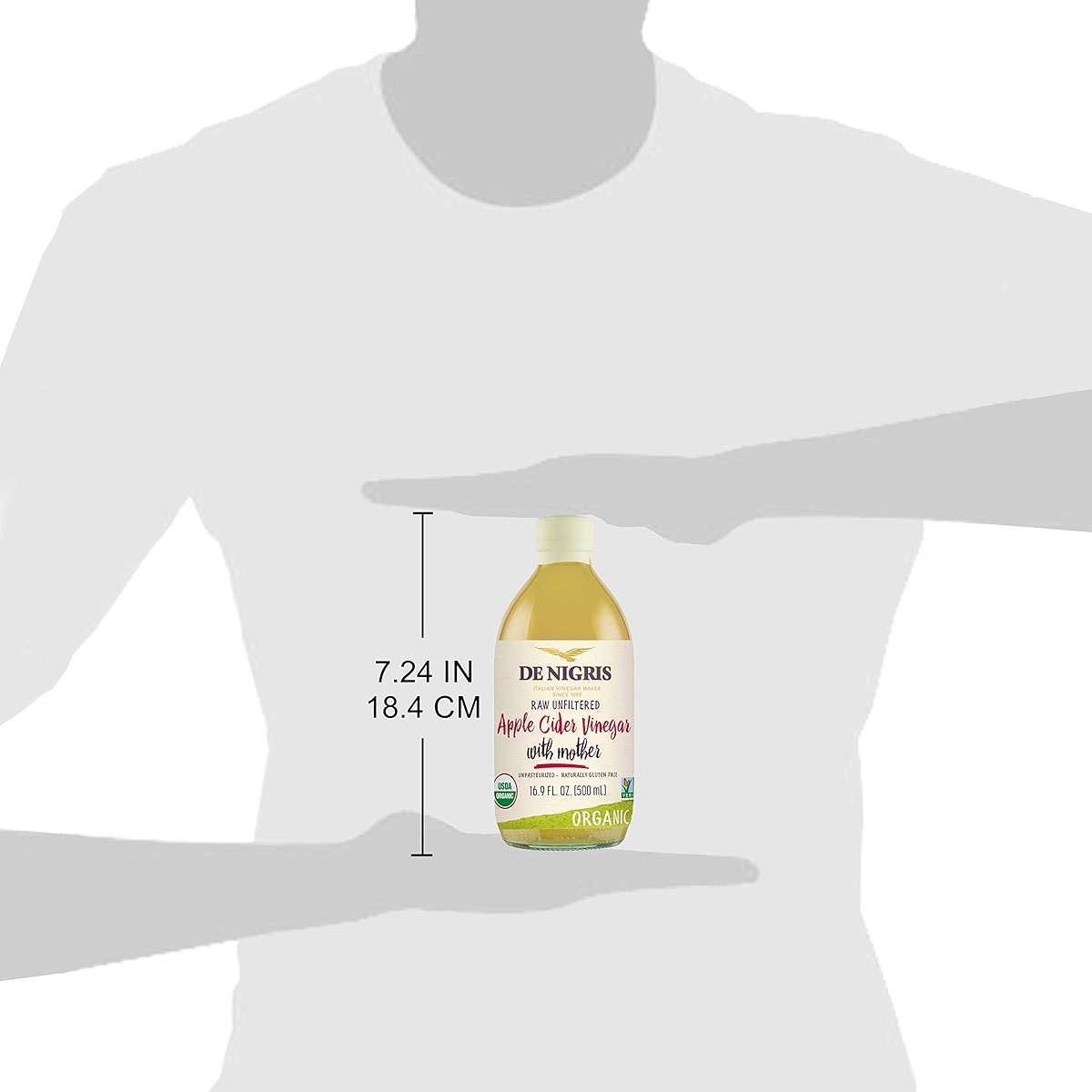 De Nigris Organic Apple Cider Vinegar Raw & Unfiltered 16,9 Oz (500ml) | Apple Cider Vinegar With Mother A Source Of Functional Elements For The Balance Of Metabolism | Apple Cider Vinegar Organic - Image 5