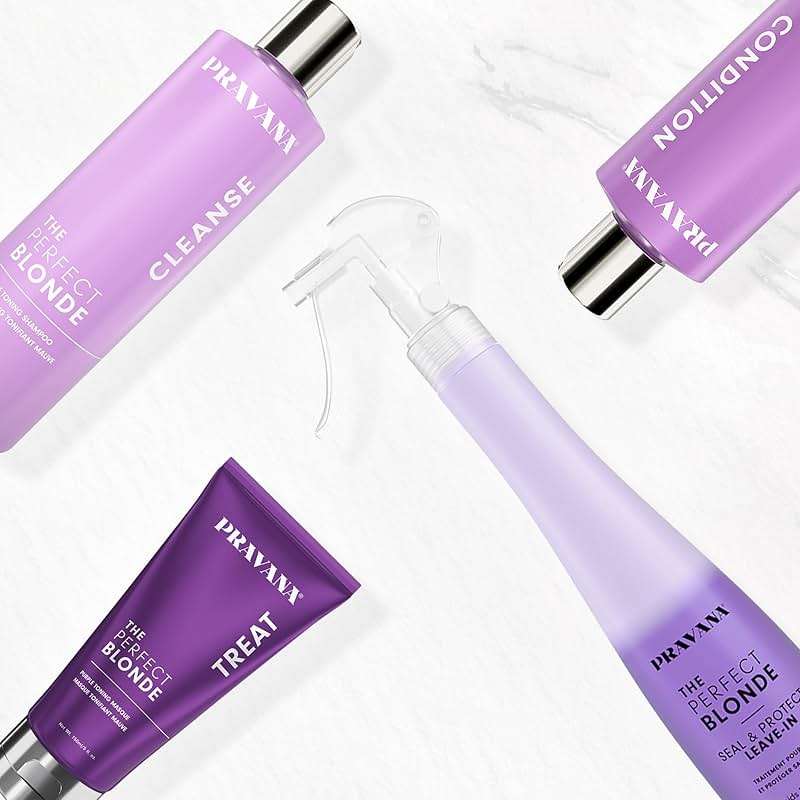 Pravana The Perfect Blonde Seal & Protect Leave-In Conditioner Spray Treatment Detangler | Neutralizes Brassy, Yellow Tones | For Color Treated Hair | Chromasilk Enhances Shine & Protection | Vegan - Image 5