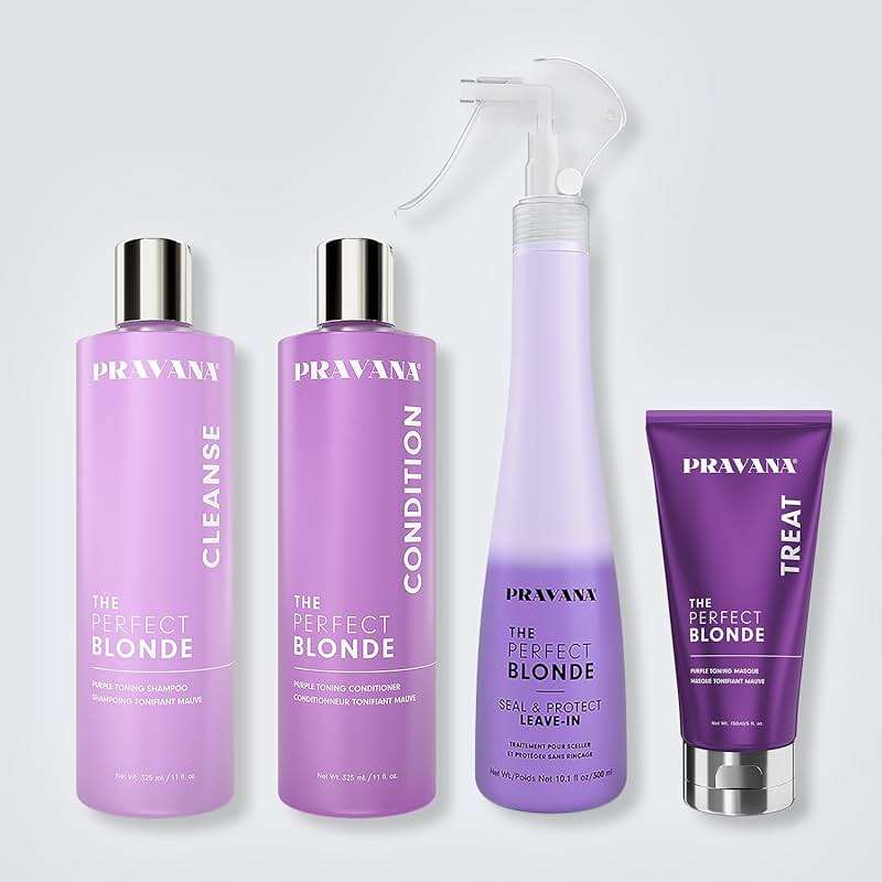 Pravana The Perfect Blonde Seal & Protect Leave-In Conditioner Spray Treatment Detangler | Neutralizes Brassy, Yellow Tones | For Color Treated Hair | Chromasilk Enhances Shine & Protection | Vegan - Image 6