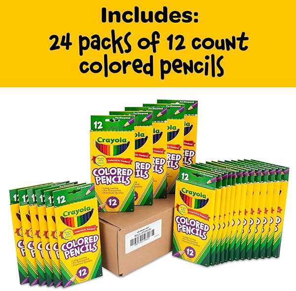 Crayola Bulk Colored Pencils for Kids (24pk) - 12 Assorted Colors, Art Supplies For Crafts & Coloring Books, Bulk Preschool & Kindergarten Classroom Supplies (Packaging May Vary) - Image 2