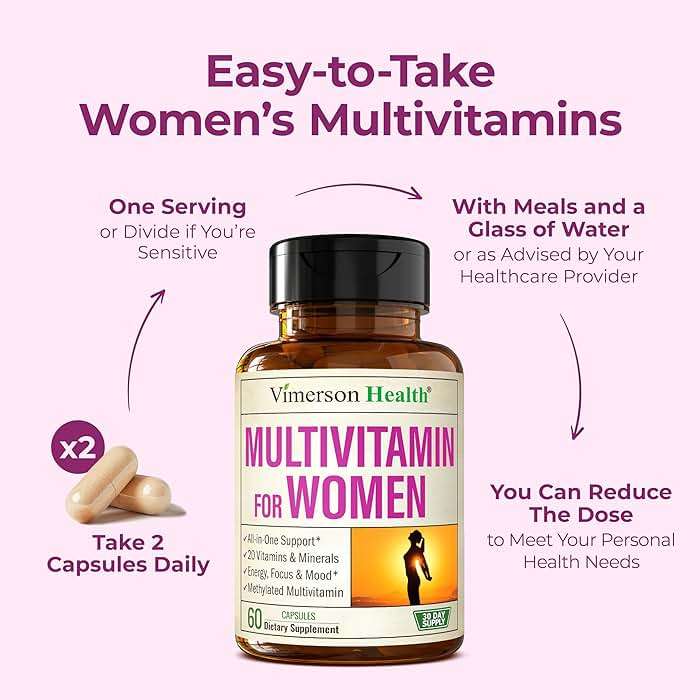 Vimerson Health Multivitamin for Women: Methylated B Vitamins, Chelated Minerals and Bioavailable D3 for Focus and Energy Support – Daily Womens Multivitamins and Multiminerals – 60 Capsules - Image 8