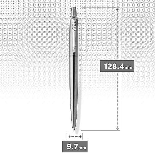 Parker Jotter Ballpoint Pen, Stainless Steel with Chrome Trim, Medium Point, Blue Ink - Smooth Writing, Polished, Professional, Sleek Design - Image 3