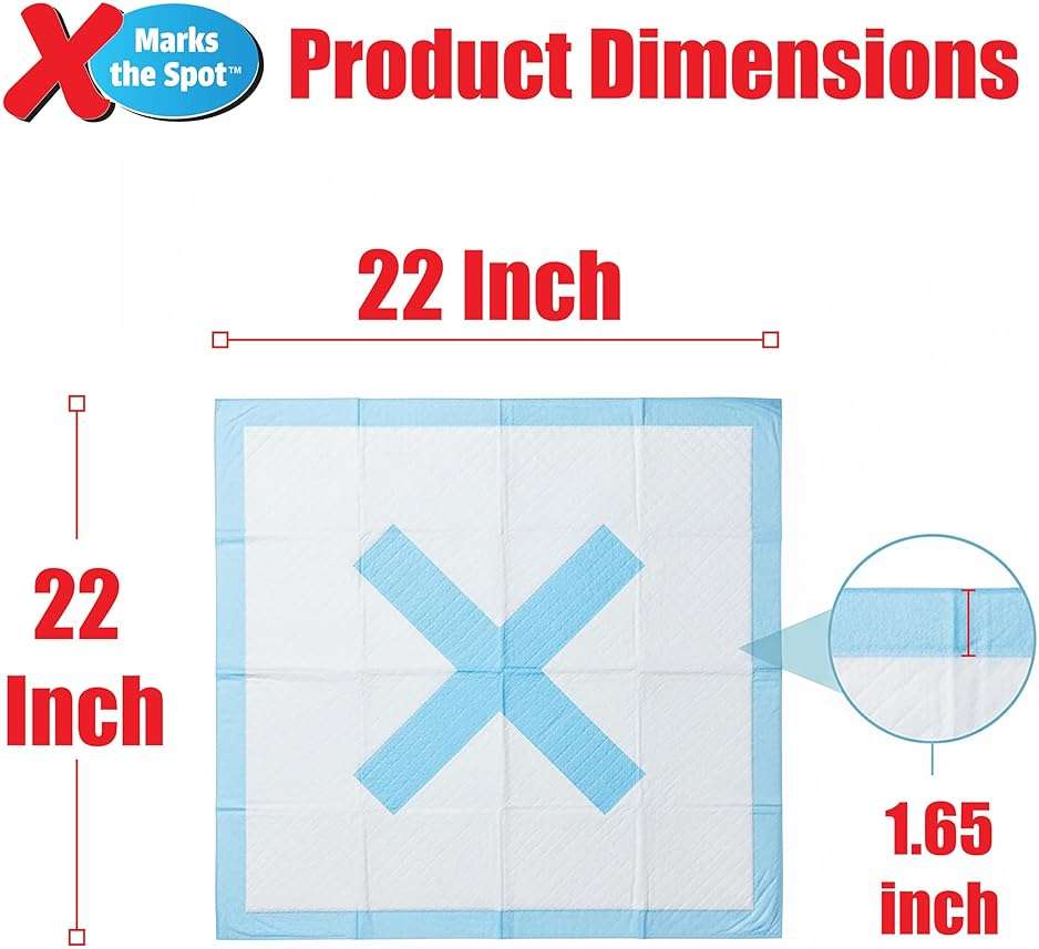 SPOT X Marks The Spot Extra Absorbent Puppy Pads with Adhesive Strips & Pheromones – Attracts Dogs to Center for Training & Potty, 22" x 22", 50-Pack - Image 8