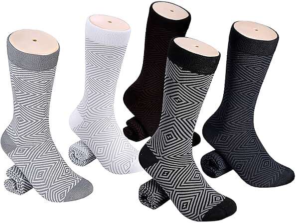 Marino Mens Patterned Dress Socks, Colorful Fun Socks, Fashion Cotton Socks - 5 Pack - Diamond Collection - 13-15 - Image 6