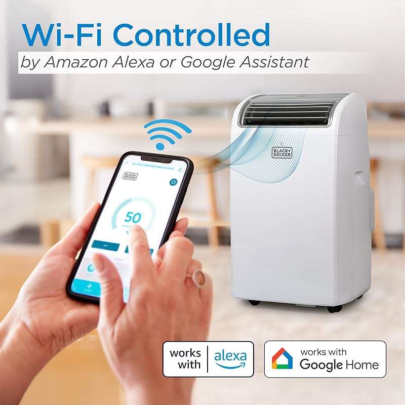 BLACK+DECKER Smart Portable Air Conditioner, 14,000 BTU for Rooms up to 700 Sq. Ft., Smart Portable AC with Follow Me Remote and Window Kit, BPACT14WT, White - Image 3