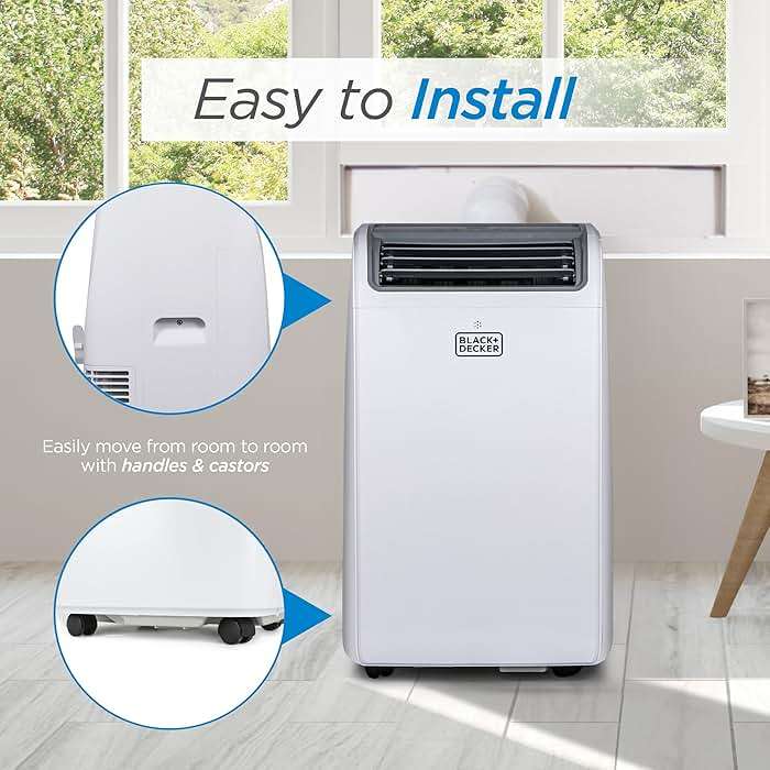 BLACK+DECKER Smart Portable Air Conditioner, 14,000 BTU for Rooms up to 700 Sq. Ft., Smart Portable AC with Follow Me Remote and Window Kit, BPACT14WT, White - Image 8