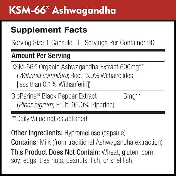 DailyNutra KSM-66 Ashwagandha 600mg Organic Root Extract - High Potency Supplement with 5% Withanolides | Relieves Tiredness, Supports Relaxation, Focus, Energy, & Muscle Growth (90 Capsules) - Image 5
