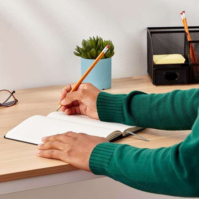 Amazon Basics Classic Lined Writing Notebook for Note Taking and Journaling, Hardcover with Elastic Closure, 240 Pages, 5" x 8.25", Black - Image 9